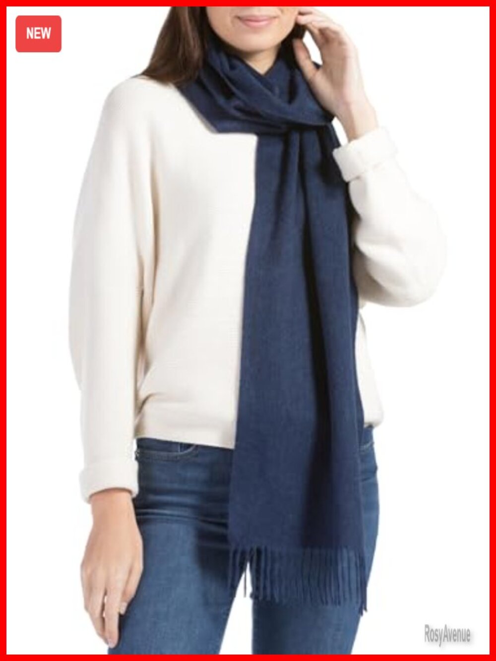 100% Pure Cashmere Winter Scarf Fringe 66" x 12"